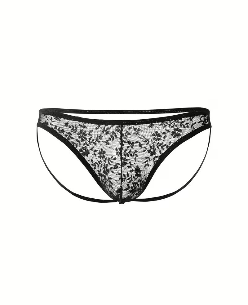 Seksi Dantelli Arkası Açık Seksi Siyah Erkek Külot