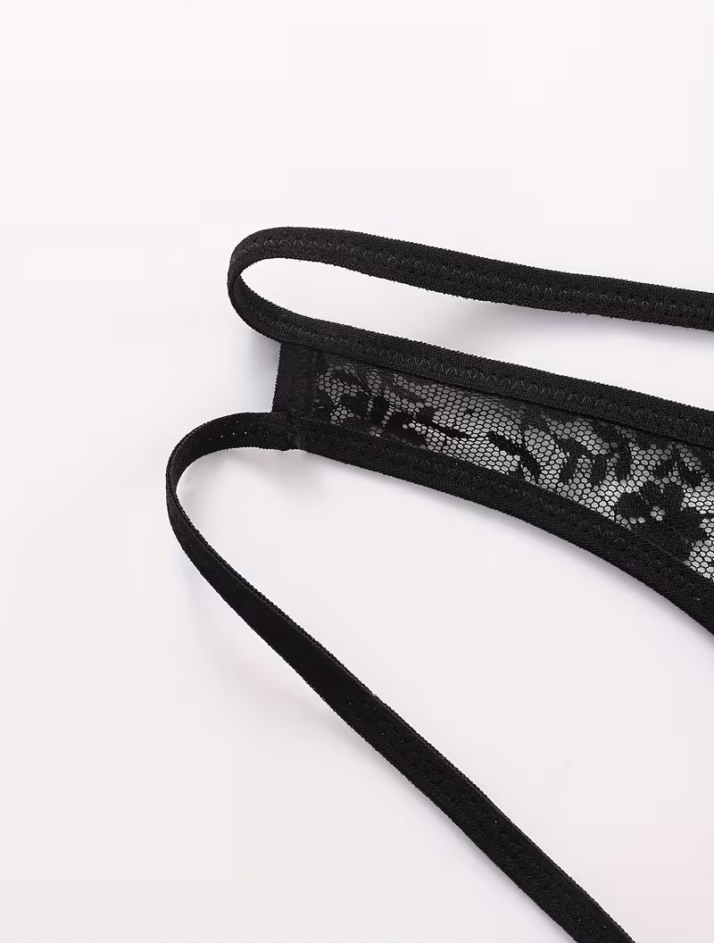 Seksi Dantelli Arkası Açık Seksi Siyah Erkek Külot