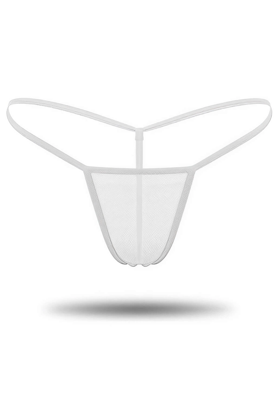 Beyaz Transparan Tül String Tanga